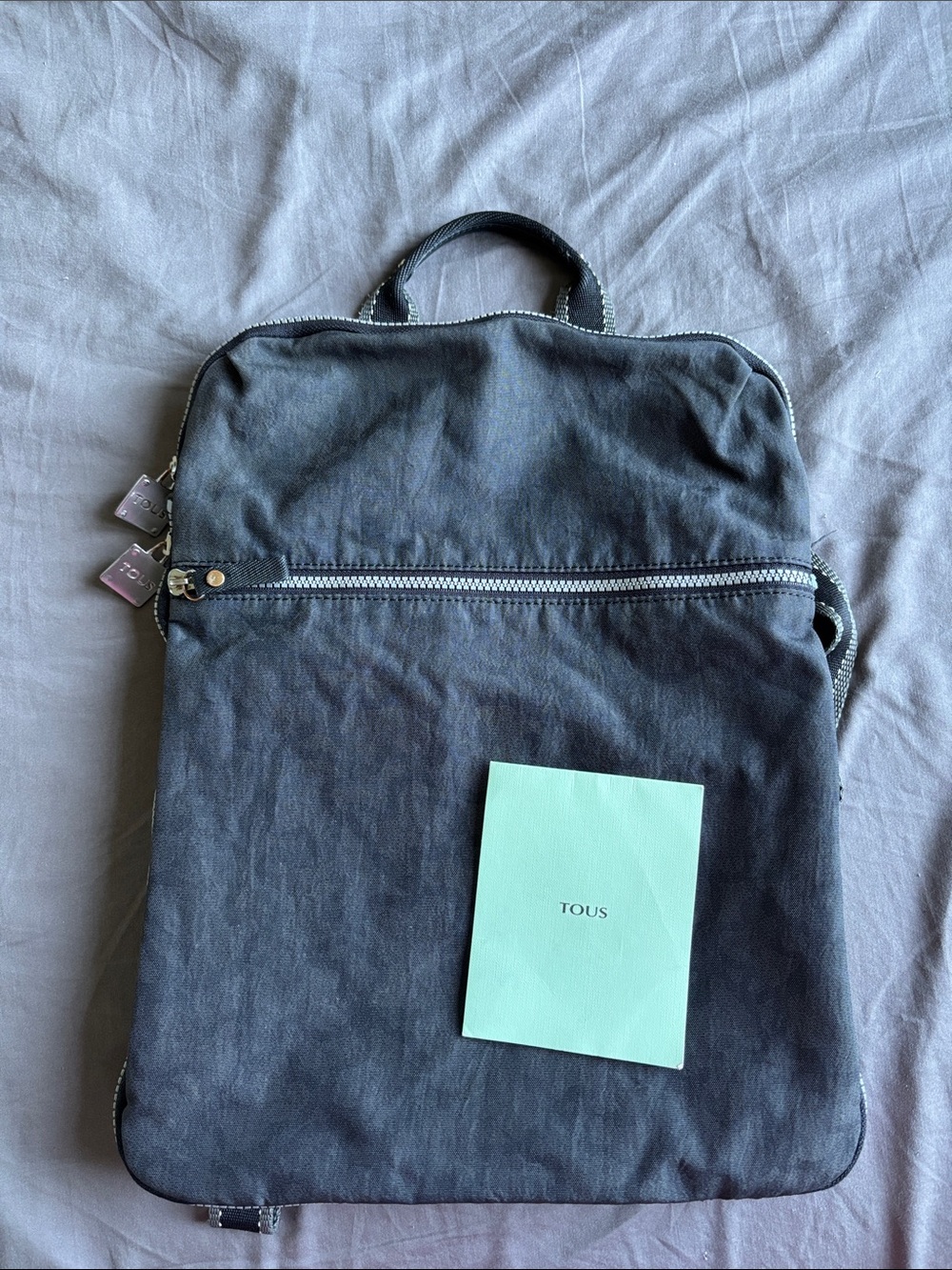 Tous Used Black Canvas Backpack